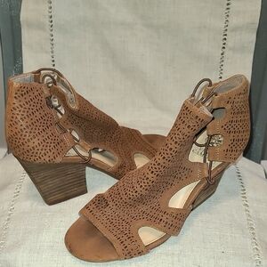 Vince Camuto Chic Brown Perforated Women's Sandals